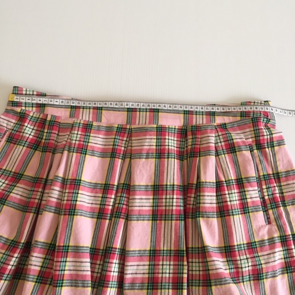 DANGERFIELD 18 plus size womens pleated plaid mini skirt pink green tartan curvy - Picture 10 of 16
